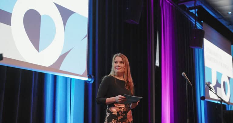 Hjerterom for byrom: Presentasjon under arrangementet.