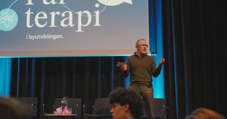 Presentasjon om Hjerterom for byrom under byutviklingskonferanse.
